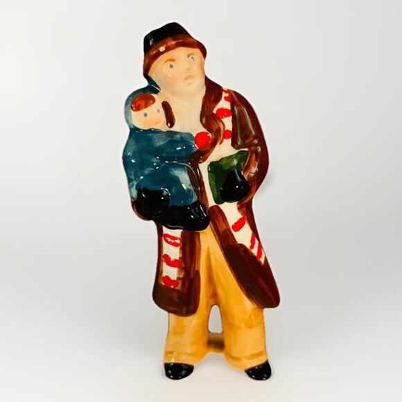 Dept 56 “Father with Child” Village Accessory Figurine Handpainted Christmas - Picture 1 of 3